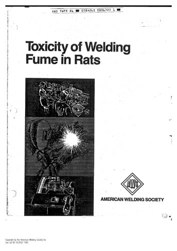 Hazleton Laboratories, Toxicity of Welding Fume in Rats (Twfr)
