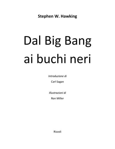 Dal Big Bang ai buchi neri