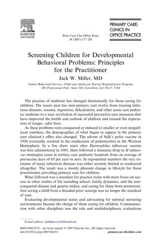 Bahavioral pediatrics