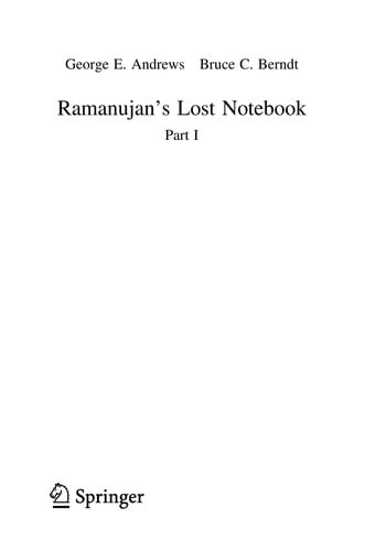 Ramanujan's lost notebook