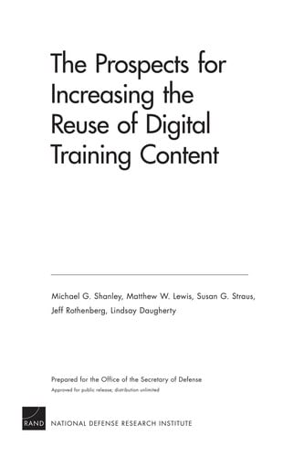 The prospects for increasing the reuse of digital training content