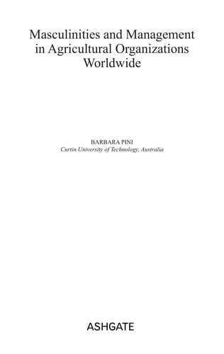 Masculinities and management in agricultural organisations worldwide