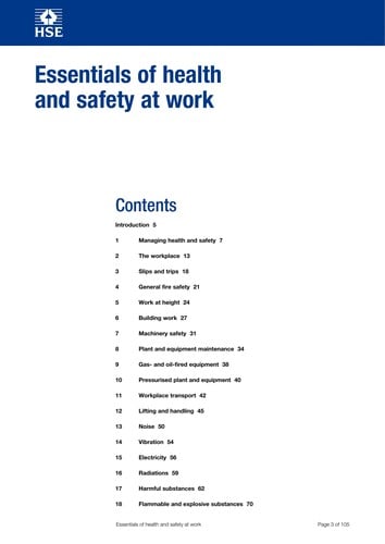Essentials of health and safety at work