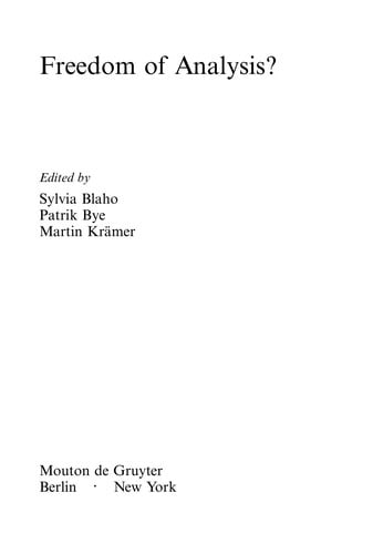 Freedom of analysis?