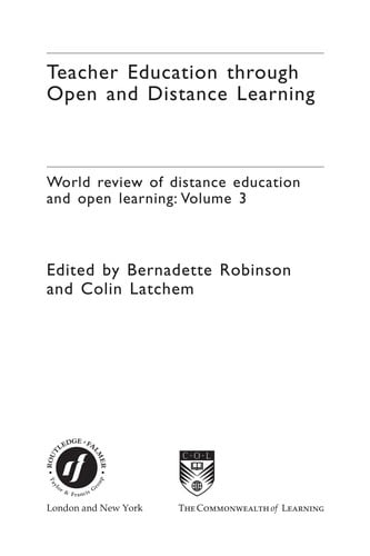 Teacher education through open and distance learning
