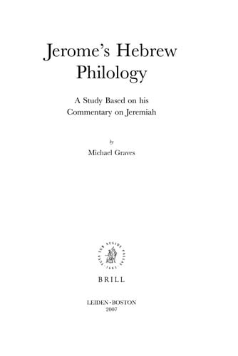 Jerome's Hebrew philology
