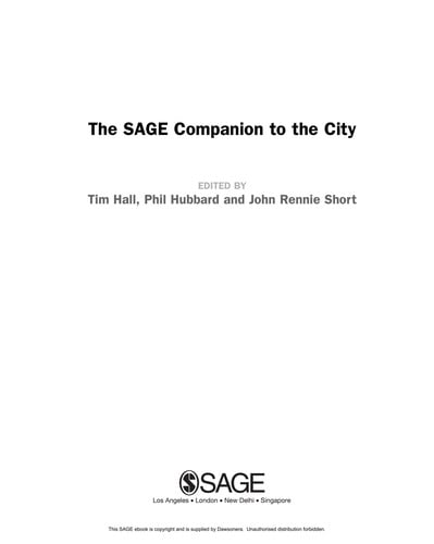 The SAGE companion to the city