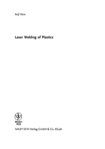 Laser welding of plastics