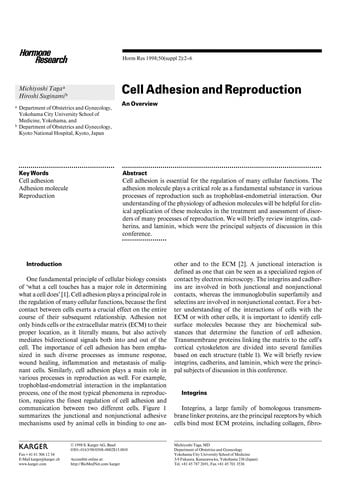 Cell adhesion and reproduction