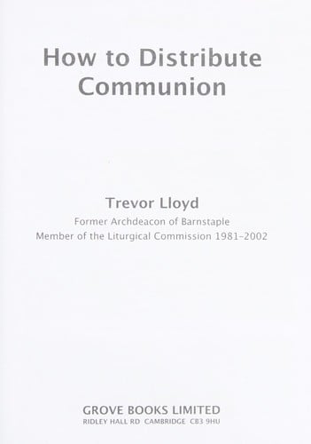 How to distribute communion