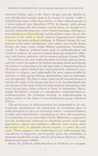 European multiculturalisms: cultural, religious and ethnic challenges