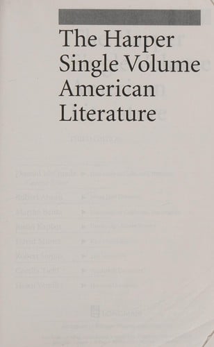 The Harper single volume American literature