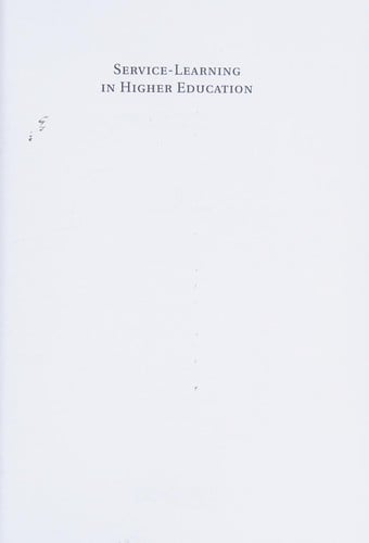 Service-learning in higher education: critical issues and directions