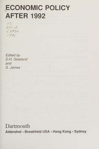 Economic policy after 1992