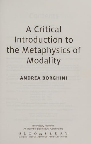 Critical Introduction to the Metaphysics of Modality