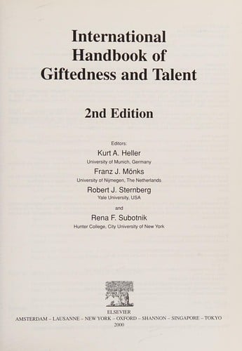 The international handbook of giftedness and talent