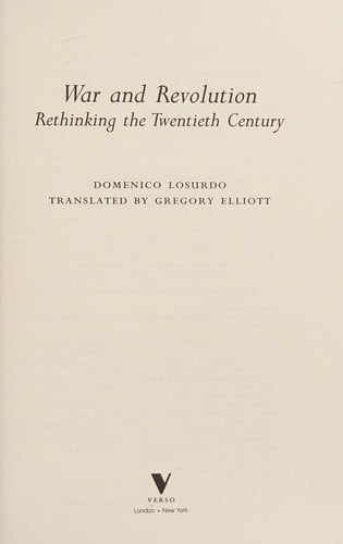 War and revolution: rethinking the twentieth century