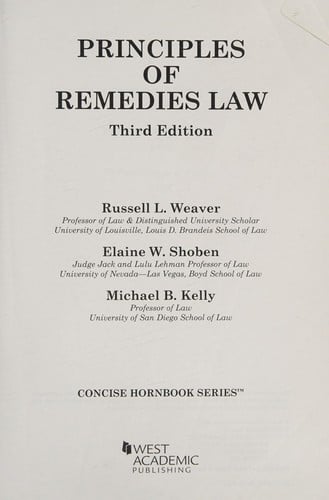 Principles of Remedies Law