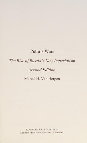 Putin's wars: the rise of Russia's new imperialism