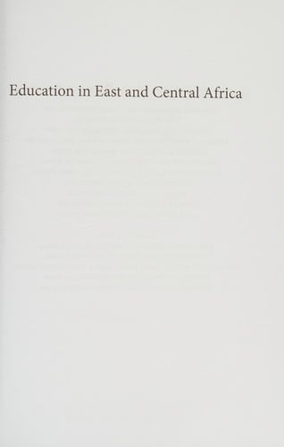 Education in East and Central Africa
