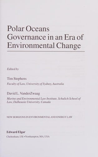 Polar oceans governance in an era of environmental change
