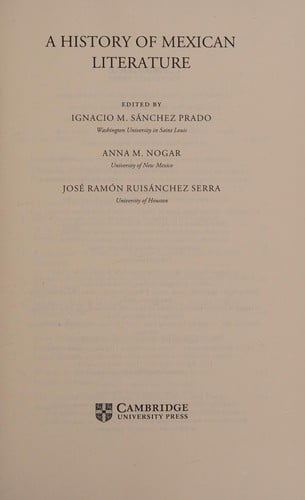 A history of Mexican literature