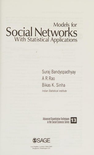 Models for Social Networks with Statistical Applications