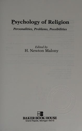 Psychology of religion: personalities, problems, possibilities