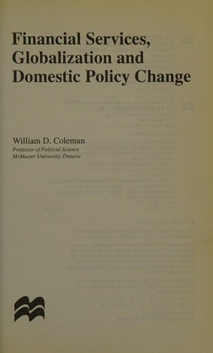 Financial services, globalization and domestic policy change