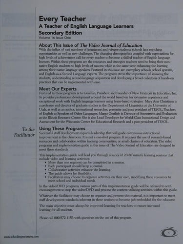 Every teacher--a teacher of English language learners