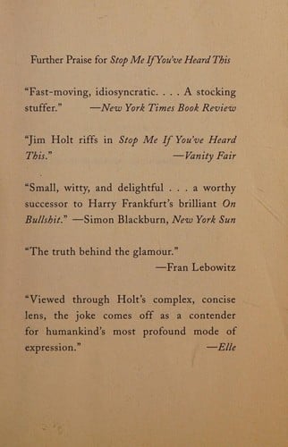 Stop Me If You've Heard This: A History and Philosophy of Jokes
