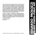 Eduardo Paolozzi: private vision--public art