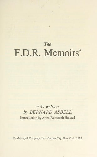 The F. D. R. memoirs