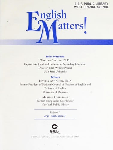 English matters!: A/an - book, parts of