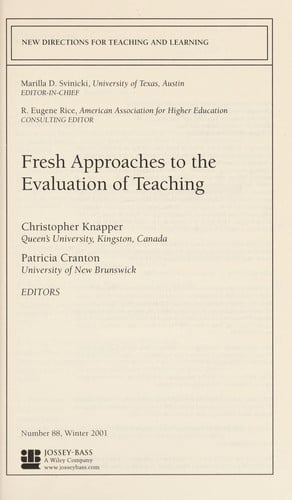 Fresh approaches to the evaluation of teaching