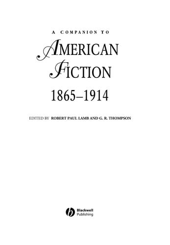 COMPANION TO AMERICAN FICTION, 1865-1914; ED. BY ROBERT PAUL LAMB.