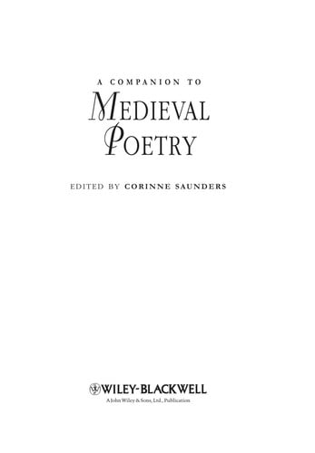 A companion to medieval poetry