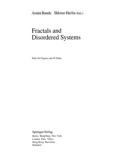 Fractals and Disordered Systems