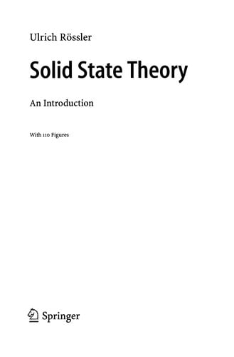 Solid state theory: an introduction