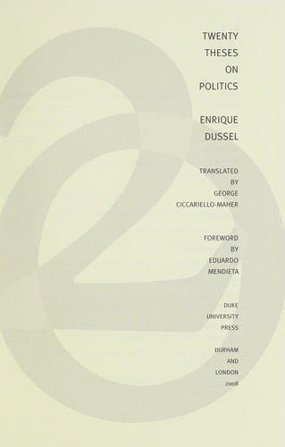 Twenty theses on politics
