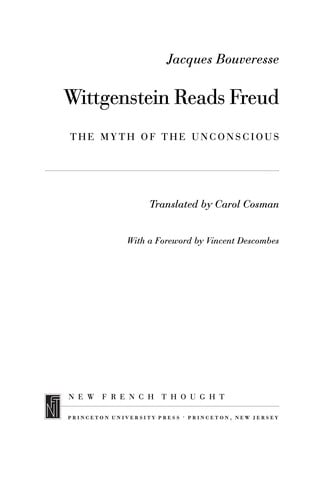Wittgenstein reads Freud: myth of the unconscious