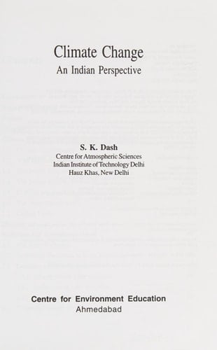 Climate Change: An Indian Perspective
