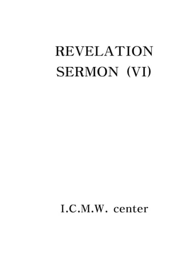 REVELATION SERMON (VI)