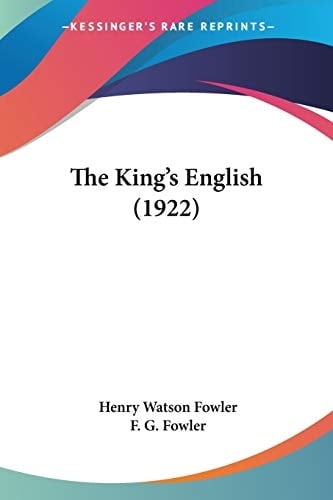 The King's English (1922)