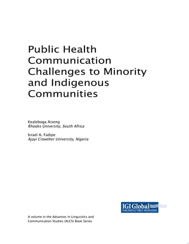 Public Health Communication Challenges to Minority and Indigenous Communities
