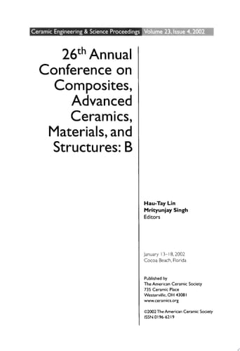 26th Annual Conference on Composites, Advanced Ceramics, Materials, and Structures - B