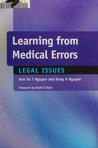 Learning from Medical Errors Legal Issues