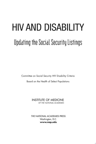 HIV and Disability Updating the Social Security Listings