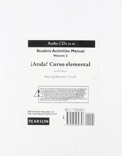 Audio CDs for Student Activities Manual for ¡Anda! Curso elemental, Volume 2