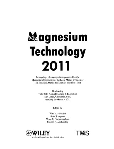Magnesium Technology 2011